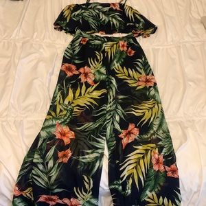 Traveling Chic Boutique Small Tropical Two Piece Set